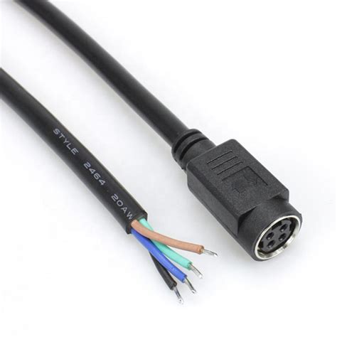 wires md pin mini din  pin  open  power cable