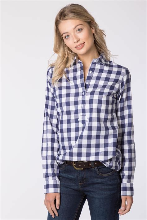 Ladies Country Overhead Shirt Uk Womens Checked Shirt Rydale