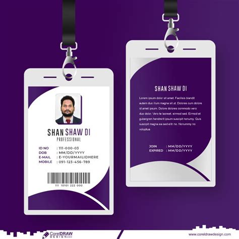 company branding id cards template  photo cdr vector