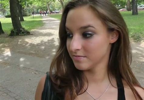 alluring brunette girl gives awesome blowjob in public