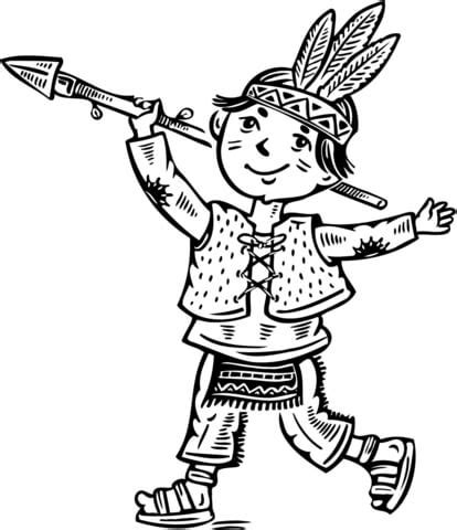 boy dressed    indian coloring page  printable coloring pages