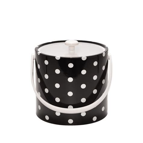 Black With White Polka Dots 3 Qt Ice Bucket Mricebucket