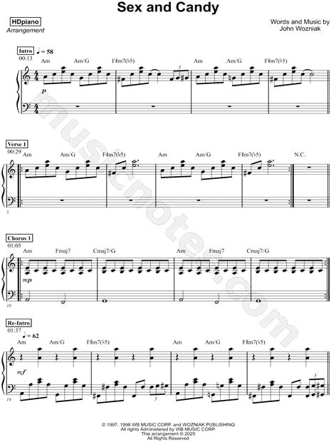 hdpiano sex and candy sheet music piano solo in a