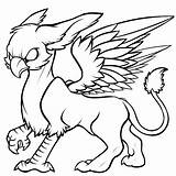 Griffin Gryphon Cartoon Baby Outline Tattoo Lineart Angry Deviantart Tattooimages Biz sketch template