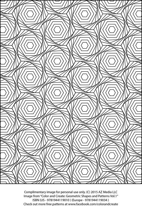 complimentary geometric shapes coloring sheet