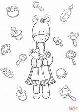 Coloring Baby Pages Giraffe Mom sketch template