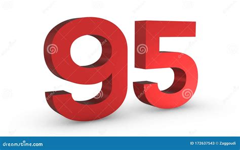 number    red sign  rendering isolated  white