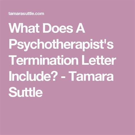 psychotherapists termination letter include tamara