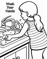 Washing Handwashing Hygiene Coloringhome Getdrawings Cricut Paintingvalley sketch template
