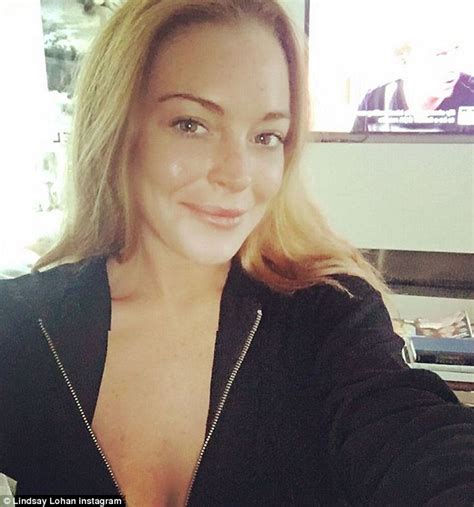 Lindsay Lohan Shows Off Her Chest In Instagram After
