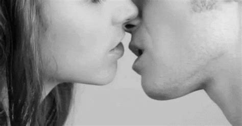 black and white kiss find and share on giphy