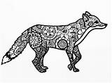 Zentangle Animals Easy Animal Coloring Patterns Drawings Drawing Pages Fox Mandala Search Choose Board Wolf Google sketch template