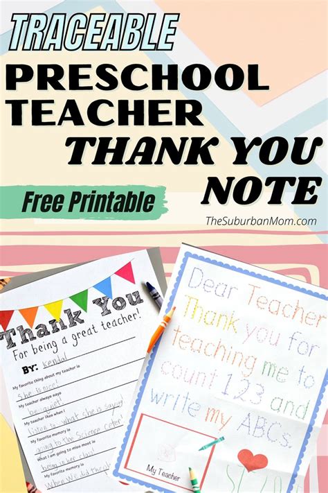 traceable preschool teacher   note teacher   notes