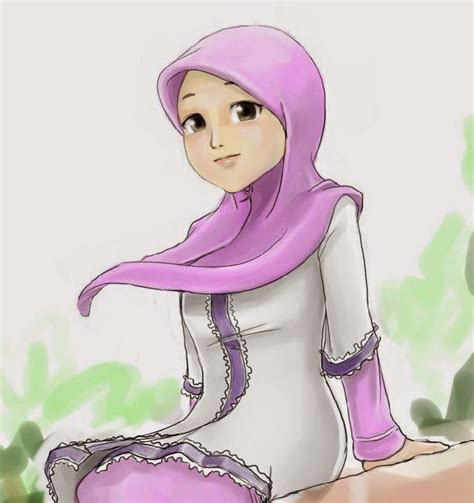 gambar kartun cantik islami wanita berjilbab syari kartun imut