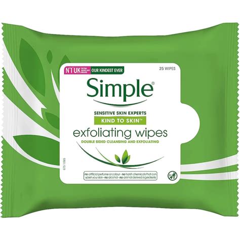 simple kind to skin exfoliating cleansing facial wipes 25s ntuc fairprice