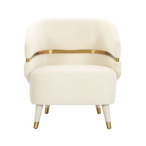 ayla cream velvet accent chair  inspire  home decor tov furniture