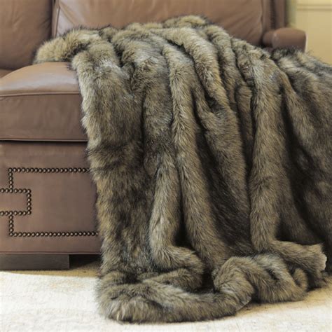 wild mannered tawny fox faux fur throw blanket reviews wayfair