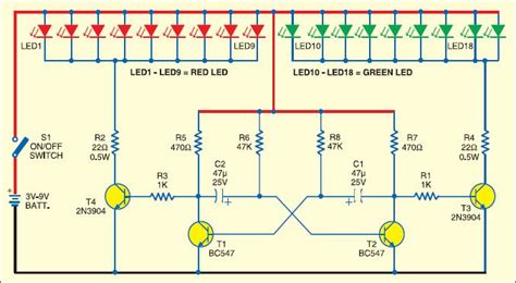 christmas lights  leds detailed circuit diagram
