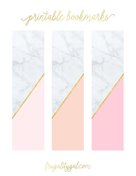 printable bookmarks  adults marble  gold