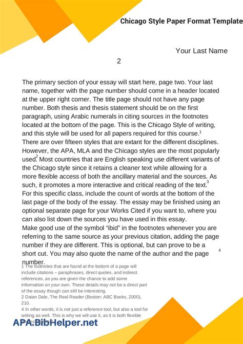 chicago style paper format template