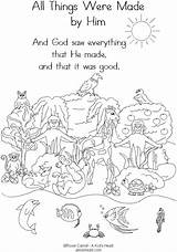 Creation Coloring Pages Bible Story Printable Sunday Kids School Color Sheets Children Activity Printables God Preschool Gods Crafts Activities Days sketch template