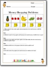 money problems worksheet  grade money word problemsteachers