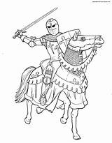 Coloring Pages Crusader Knight Knights Getdrawings sketch template