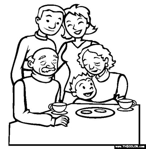 simple family coloring pages  children afvj