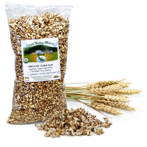 organic puffed spelt cereal small valley milling