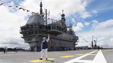 pm narendra modi commissions indias  indigenous aircraft carrier