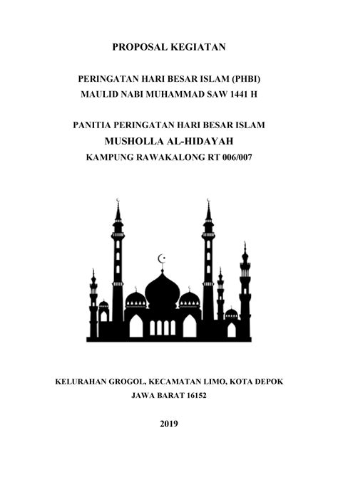 proposal kegiatan maulid proposal kegiatan peringatan hari besar islam phbi maulid nabi