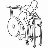 Walker Wheelchair Marcheur Leurder Rolstoel Fauteuil Roulant Rollstuhl Wanderer Rehabilitation sketch template