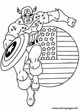 Coloring America Captain Pages Printable sketch template