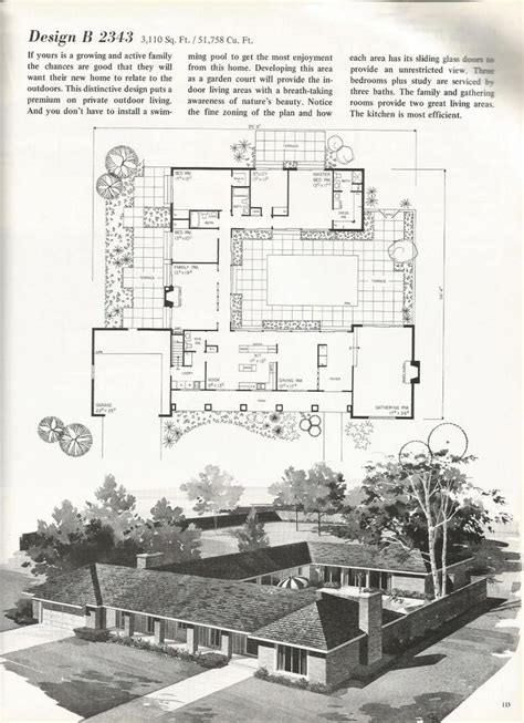 vintage house plans  courtyard house plans vintage house plans house floor plans