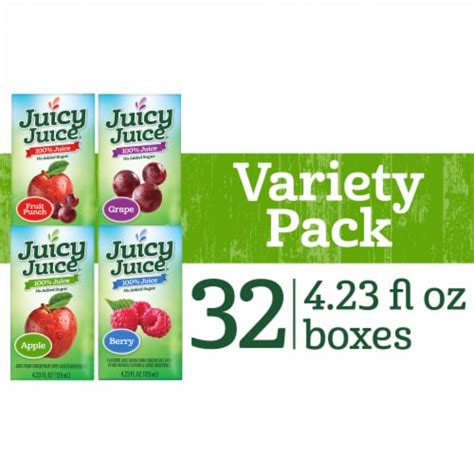 Juicy Juice Fruit Juice Boxes Variety Pack 100 Juice 32 Ct 4 23 Fl