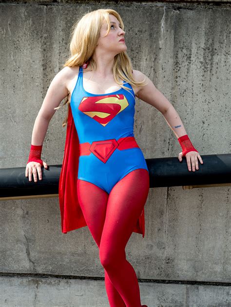 sexy supergirl cosplay costume bodysuit for halloween [16060325] 42