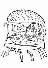 Meatballs Cloudy Chance Coloring Pages Hamburger Colouring Spider Printable Cheeseburger Sheets Drawing Print Books Kids Burger Color Compass Character Another sketch template