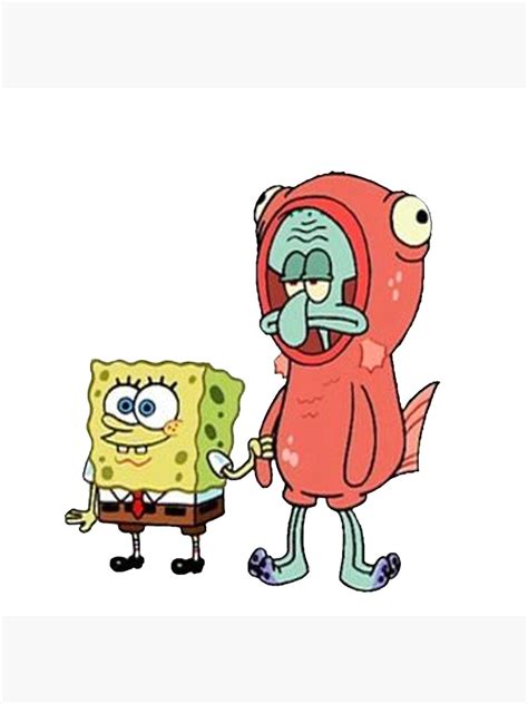 spongebob and squidward poster by nmthszofi redbubble