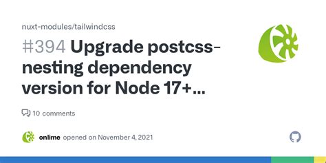 upgrade postcss nesting dependency version  node  support issue