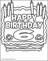 Coloring Pages Birthday Printable Color Holiday Sheets Season Old Years Cake Kids Six Sheet Birthdays Found Print sketch template