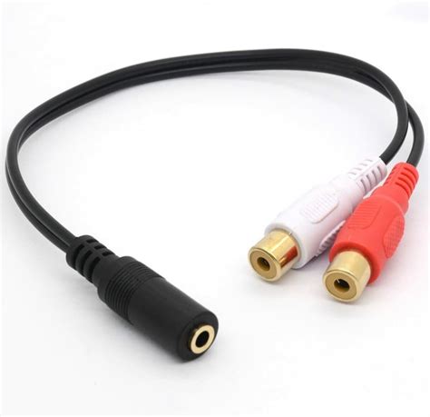 mm female  dual rca female phono stereo splitter cable extender ebay