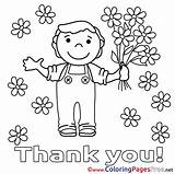 Thank Coloring Printable Flowers Sheets Boy Pages Sheet Title sketch template