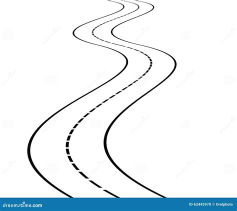 perspective  curved road stock vector illustration