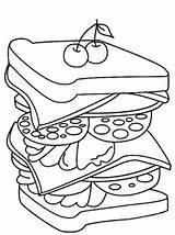 Sandwich Brood Dubbele Brot Ausmalbilder Maak Malvorlagen Persoonlijke Doppel sketch template