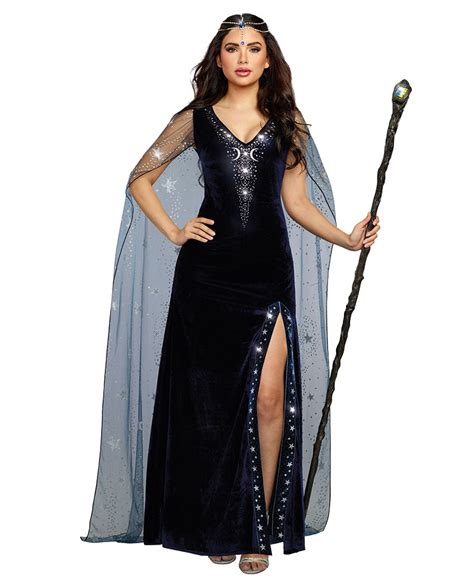 The Sexy Sorceress Costume Witch Wizard Women S Dark Blue Fancy Dress