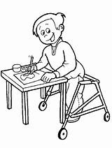 Disabili Disabilities Discapacidad Handicap Beperking Ausmalbilder Behinderte Diversamente Handicapes Kleurplaten Abili Piernas Enfant sketch template