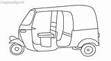 Auto Rickshaw Draw Step Drawings Beginners Easy Easydrawings sketch template
