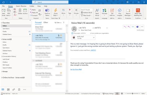 fixing  display  voicemail  outlook brian reid microsoft