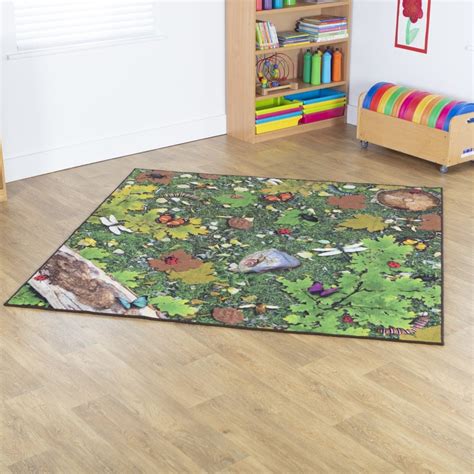 double sided woodland square carpet    furniture  early years resources uk