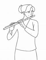 Flute Drawing Coloring Template Sketch sketch template